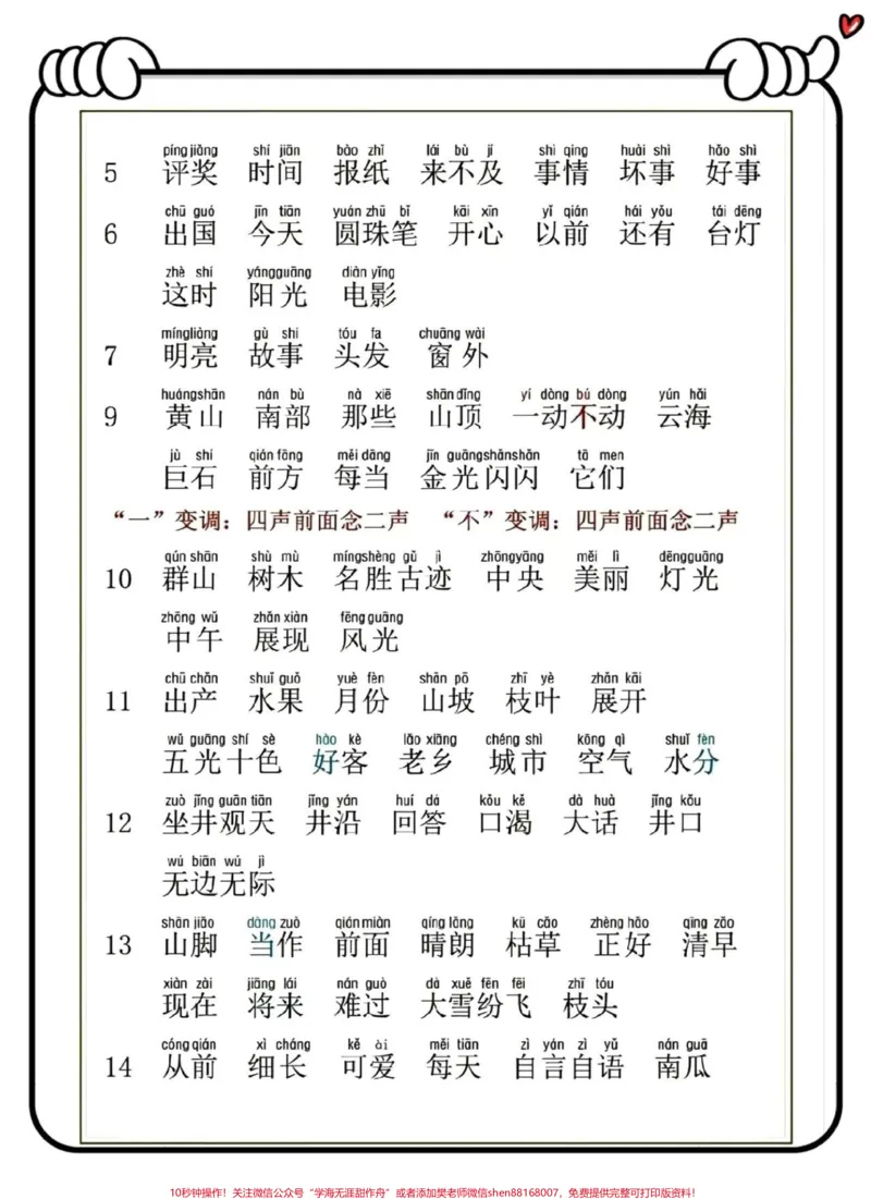 《二上语文课后词语表注音二年级上册语文课后词语表注音汇总，#二上语文课后注音#二上语文词语表#二上语文词语表注音》第2页预览