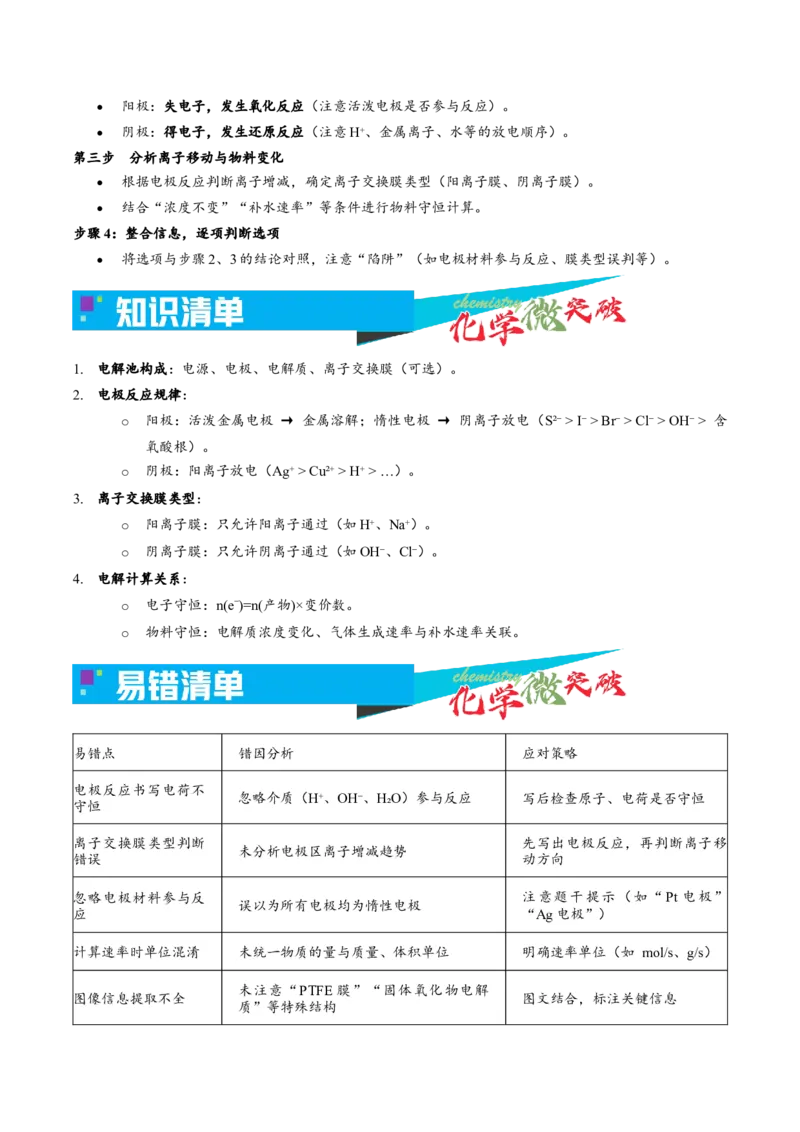 《3-6电解应用——无机物制备（教师版）_高考一二三轮复习_化学_2026年-化学高考专项复习_22026年高考化学培优微突破讲义（全国通用）》第2页预览