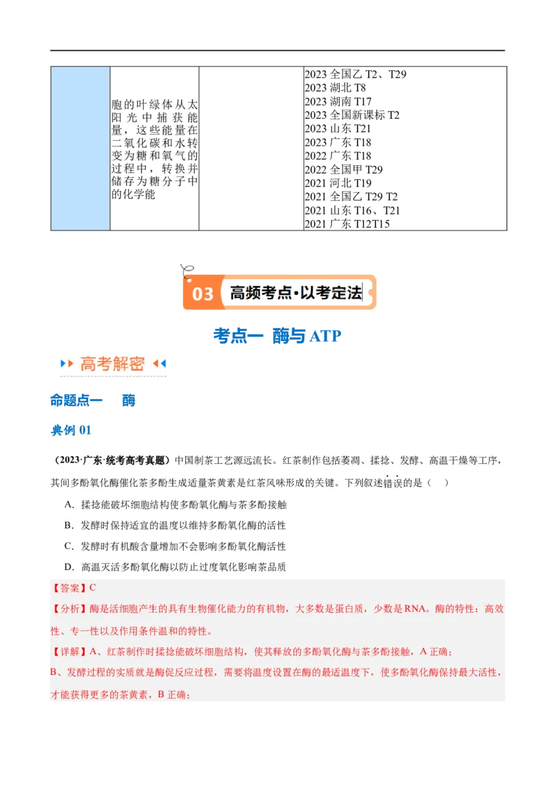 《专题02细胞的能量供应与利用（讲义）（解析版）_初高中资料库_高中资料库（转存避免链接过期失效）_高中生物》第4页预览
