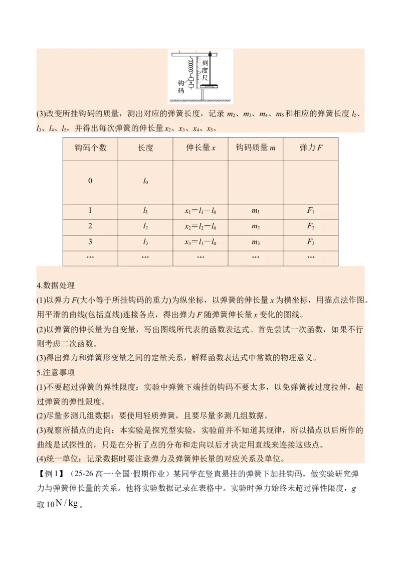 《第12讲实验2探究弹簧弹力与形变量的关系-（讲义）（教师版）_高考一二三轮复习_物理_2026年_2026年高考物理一轮复习精讲精练-G367(1)_资料》第2页预览