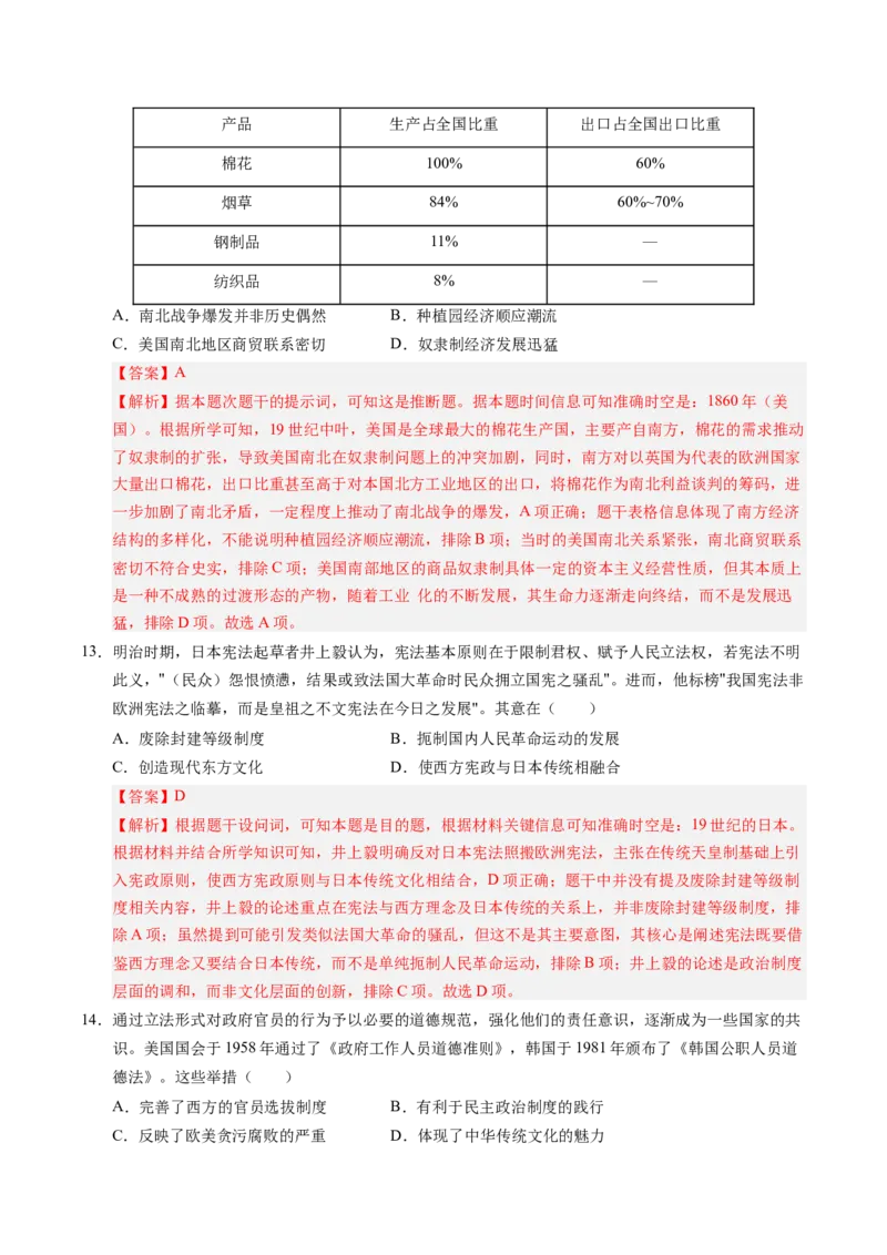 《专题08工场手工业时期：近代早期的西方世界（专项训练）（全国通用）（教师版）_高考一二三轮复习_历史_2026年_2026年高考历史一轮复习讲义+练习+课件（新教材新高考）-G55_2026版》第6页预览