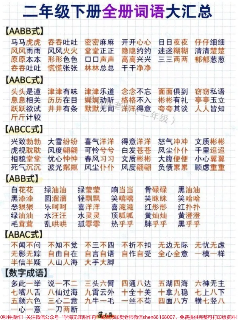 《二年级语文下册全册词语大汇总#二年级语文下册#家长收藏孩子受益#二年级#必考考点#小学语文_最新小学1-9年级各科+幼升小+综合类学习资源汇总包》第2页预览