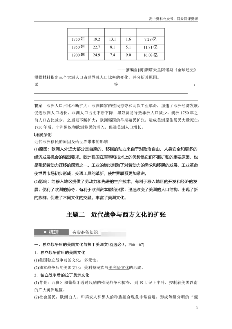 《2024年高考历史一轮复习（部编版）板块7第16单元第52讲　近代西方人口迁徙和文化的扩张与交融_初高中资料库_高中资料库（转存避免链接过期失效）_高中历史》第3页预览