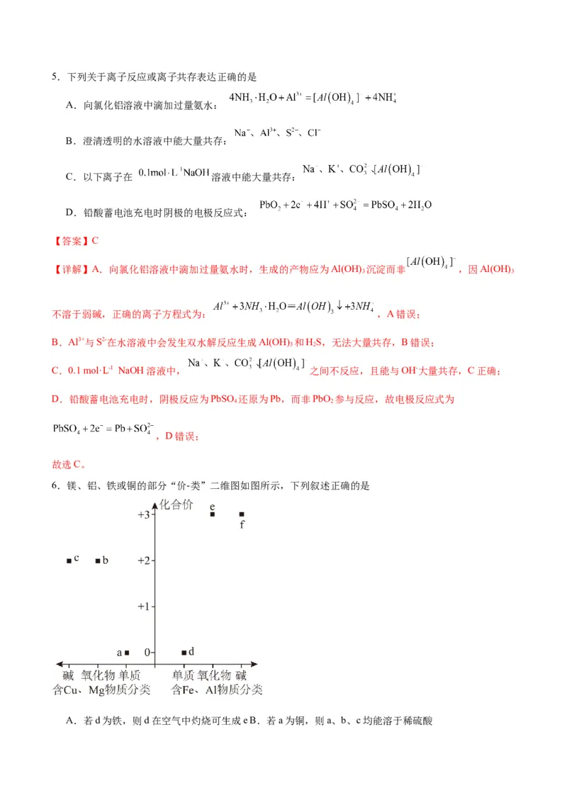 《化学一模提分卷01（天津专用）（全解全析）_高考一二三轮复习_化学_2026年-化学高考专项复习_2026年高考第一二三次模拟考试化学-G181_高考化学第一次模拟卷23套_2026版》第4页预览