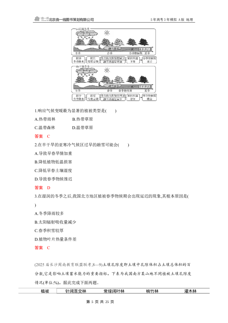 《1_第六章　自然环境的整体性与差异性_2026版教学资源包_202653高考总复习A版_湖南版_2026版.湖南版.选考总复习.地理.5·3A版_第六章自然环境的整体性与差异性_4_习题WORD》第5页预览