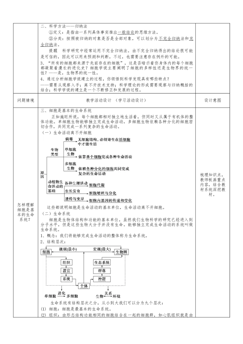 《2027届高三生物一轮复习讲义第1讲走近细胞_高考一二三轮复习_生物_2027年高考生物一轮_52027届高考生物一轮教学设计复习讲义（附思维导图）》第3页预览
