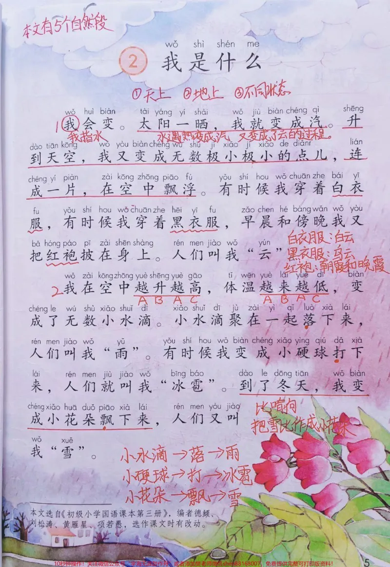 《二年级上册语文第一单元手写课堂笔记和知识点#教育#家长收藏孩子受益#小学语文资料分享#知识点总结》第5页预览