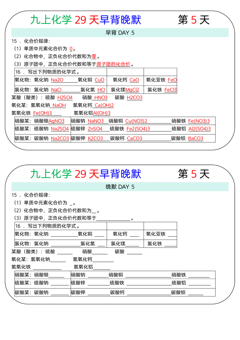 《版（2）九上化学知识点29天早背晚默小纸条_2026秋初中教辅合集_2027学科网&_2026秋《九上化学•知识点默写小纸条》3版》第5页预览