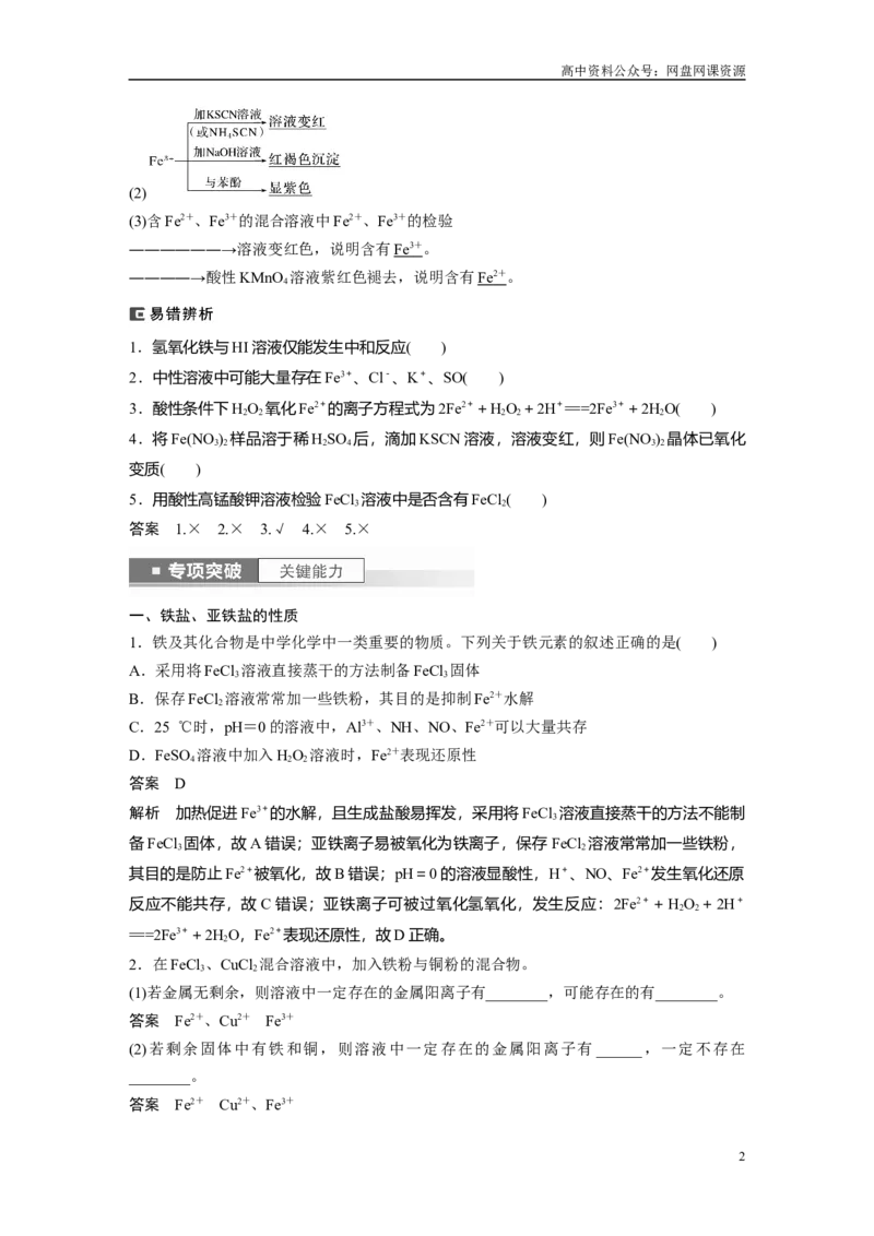 《2024年高考化学一轮复习（新高考版）第4章第16讲　铁盐、亚铁盐及相互转化_初高中资料库_高中资料库（转存避免链接过期失效）_高中化学》第2页预览