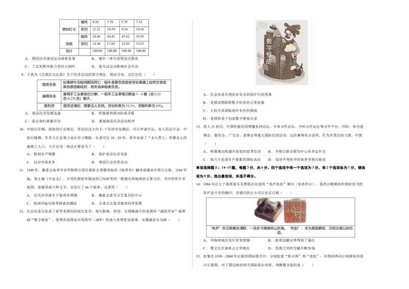 《历史（海南卷）（考试版A3）_高考一二三轮复习_历史_2026年-历史高考专项复习_2026年高考第一二三次模拟考试历史-G181_高考历史第二次模拟卷26套_历史（海南卷）》第2页预览