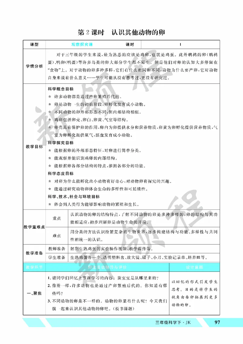 《教案—第2课时认识其他动物的卵_26春小学语数英道科各版本《课件+教案》_26春教科版科学《课件+教案》1-6年级下册_四下_教学课件—第二单元动物的一生_教学课件—第二单元动物的一生》第1页预览