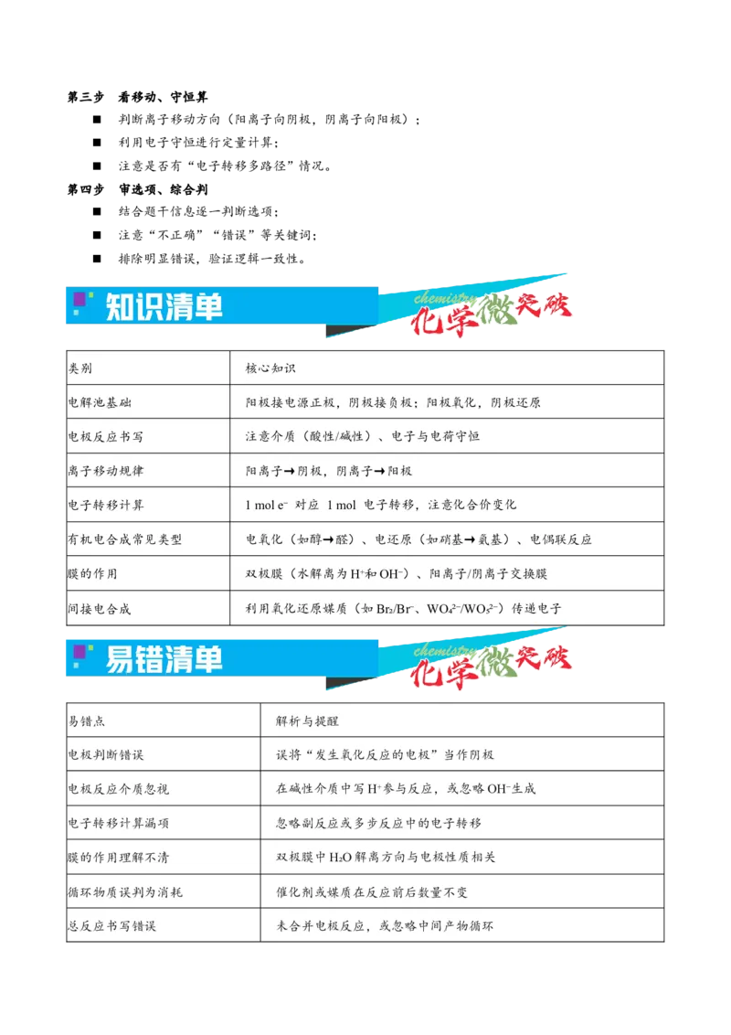 《3-7电解应用——有机物合成（学生版）_高考一二三轮复习_化学_2026年-化学高考专项复习_22026年高考化学培优微突破讲义（全国通用）》第2页预览
