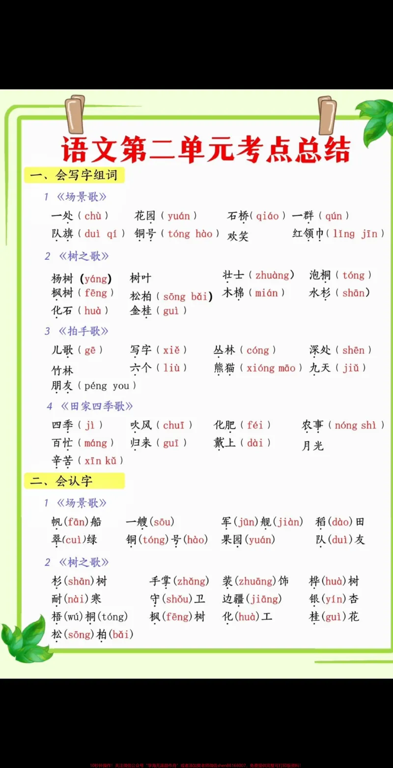 《二年级上册语文第二单元知识考点总结‼️。二年级语文上册第二单元知识汇总归纳#二年级上册语文#二年级#二年级语文上册知识归纳#二年级语文#二年级语文上册@DOU+小助手》第1页预览