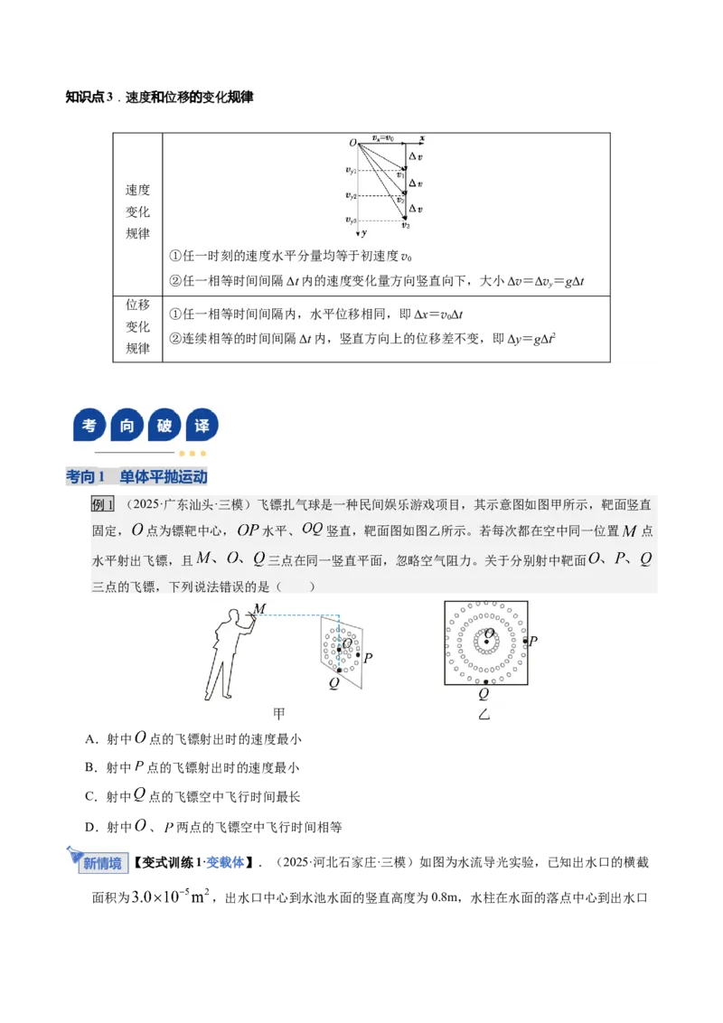 《第14讲抛体运动(复习讲义)(湖南专用)(学生版)_高考一二三轮复习_物理_2026年_2026年高考物理一轮课件+讲义+练习(湖南专用)-G331(1)》第6页预览