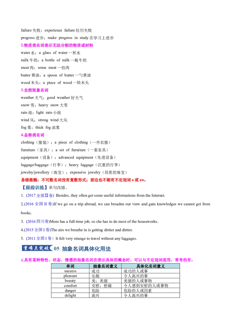 《专题20名词（知识清单）（原卷版）_高考一二三轮复习_英语_2026年_2026年高考英语一轮复习知识清单（全国通用）-G56_2026版》第7页预览