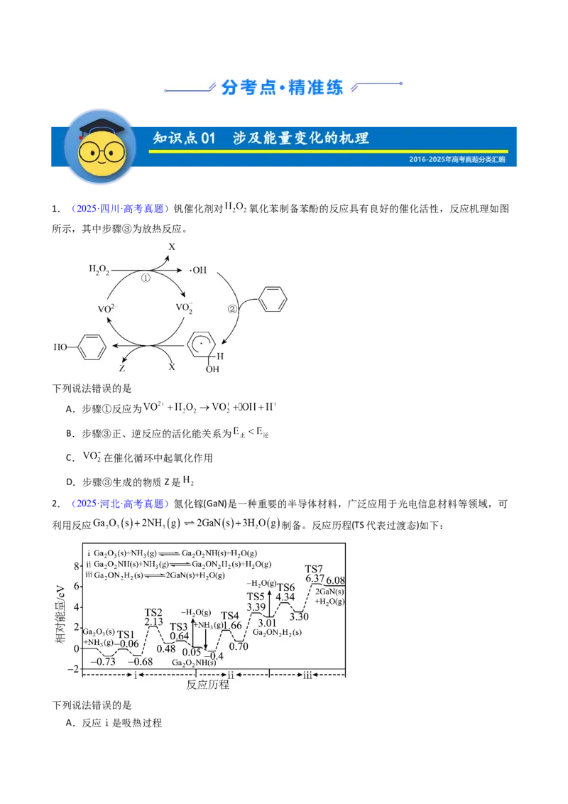 《专题30基元反应与反应历程、反应机理（学生版）_高考一二三轮复习_化学_2026年-化学高考专项复习_十年（2016-2025）高考化学真题分类汇编（全国通用）-G15》第2页预览