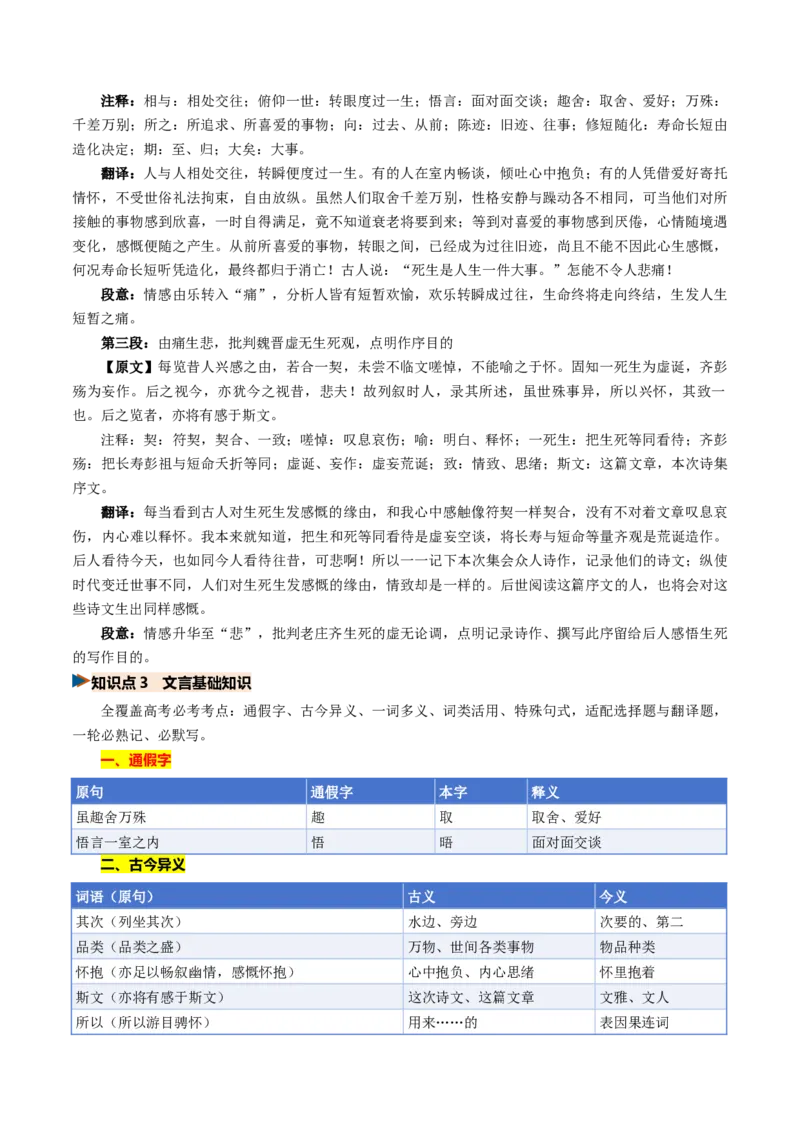 《第09讲畅怀参悟生死，归隐静守本心（《兰亭集序》《归去来兮辞》）（复习讲义）（全国通用）（学生版）_高考一二三轮复习_语文_2027年一轮语文更新啦_2027版》第6页预览