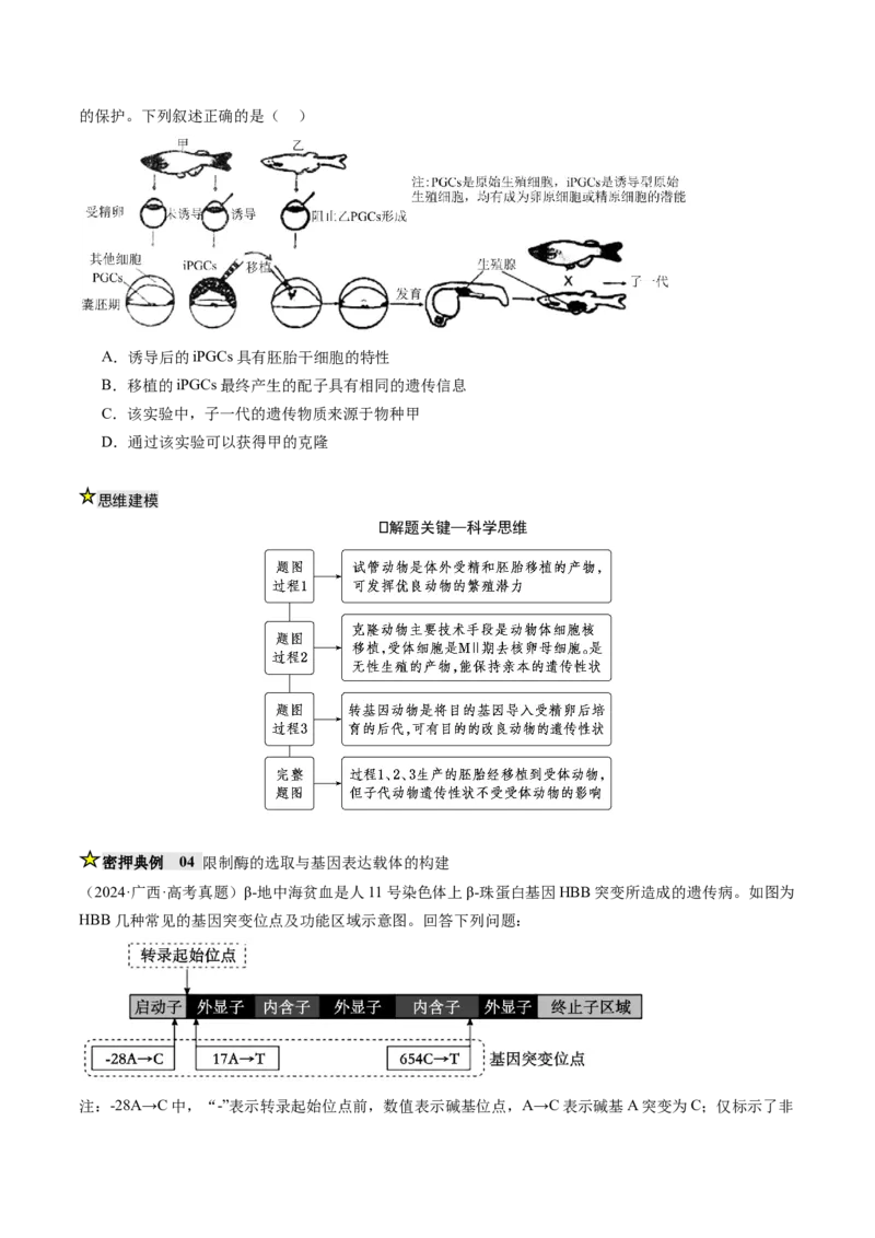 《压轴题05生物技术与工程（原卷版）_高考一二三轮复习_生物_生物三轮冲刺_压轴题2025年高考生物压轴题攻略》第3页预览