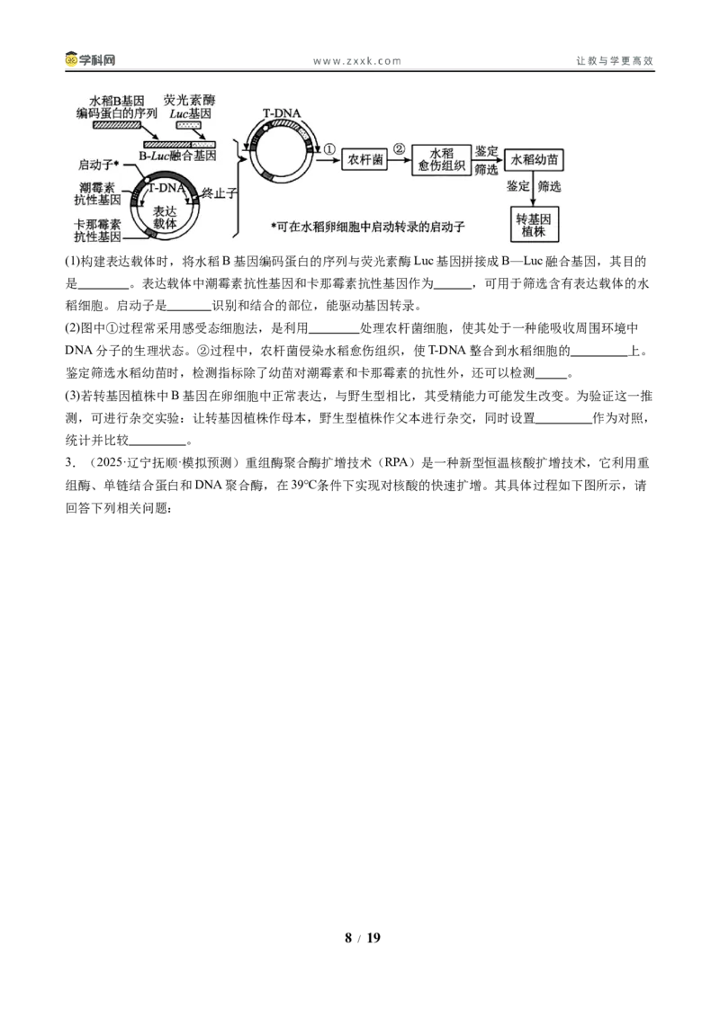《压轴题05生物技术与工程（原卷版）_高考一二三轮复习_生物_生物三轮冲刺_压轴题2025年高考生物压轴题攻略》第8页预览