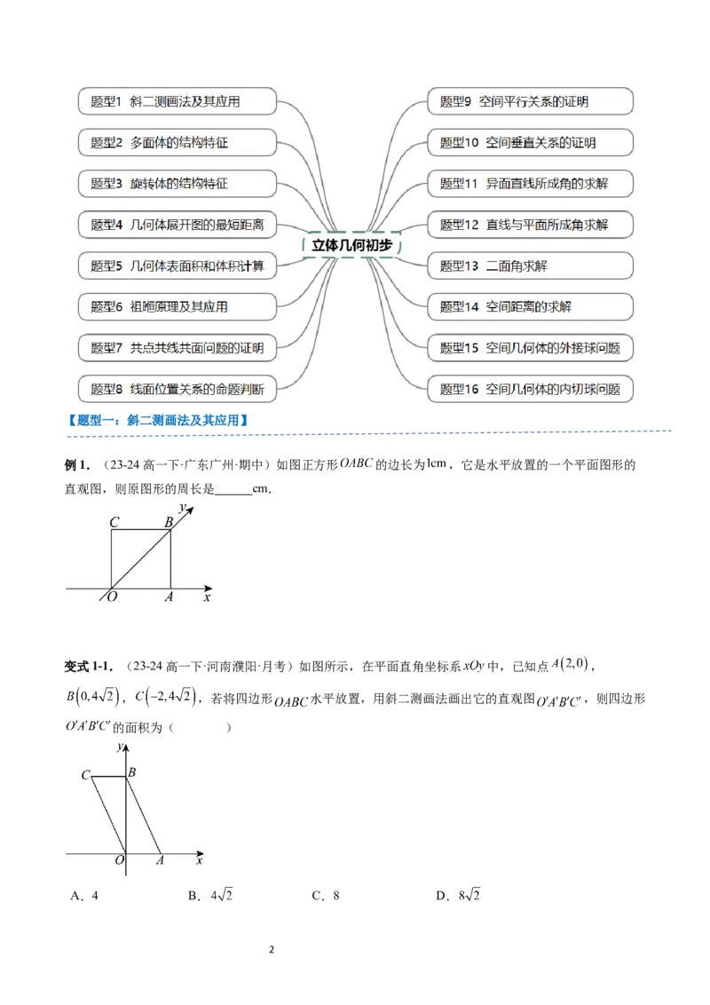 《第11章：立体几何初步章末重点题型复习（16题型）（原卷版)_2027高中必刷题_必刷题2027_2027高一高二必刷题_数学_YZ-133-高中数学同步精讲B版高一二三基础+培优讲义+专题练习word版电子_赠送》第2页预览