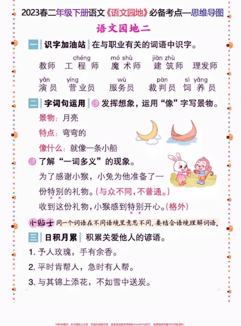 《二年级语文下册语文园地必备考点。二年级语文下册语文园地必备考点#二年级#二年级语文下册#学习资料分享#关注我持续更新小学知识#家长收藏孩子受益》第3页预览