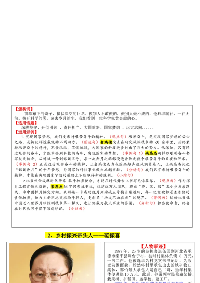 《专题032024感动中国（十大人物）素材积累与运用_高考一二三轮复习_语文_2026年-语文专项复习_2026年高考语文议论文写作秘籍-G391_资料》第2页预览