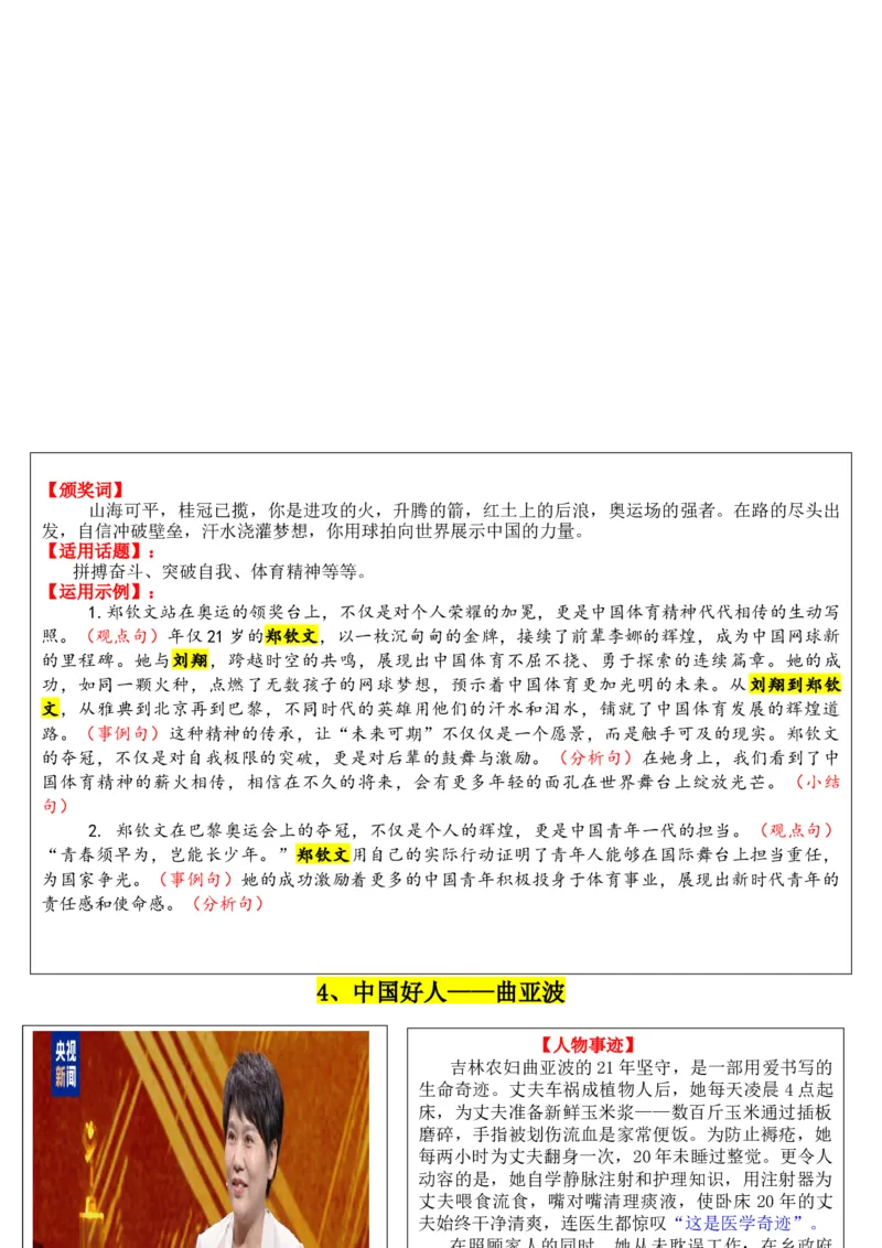 《专题032024感动中国（十大人物）素材积累与运用_高考一二三轮复习_语文_2026年-语文专项复习_2026年高考语文议论文写作秘籍-G391_资料》第4页预览