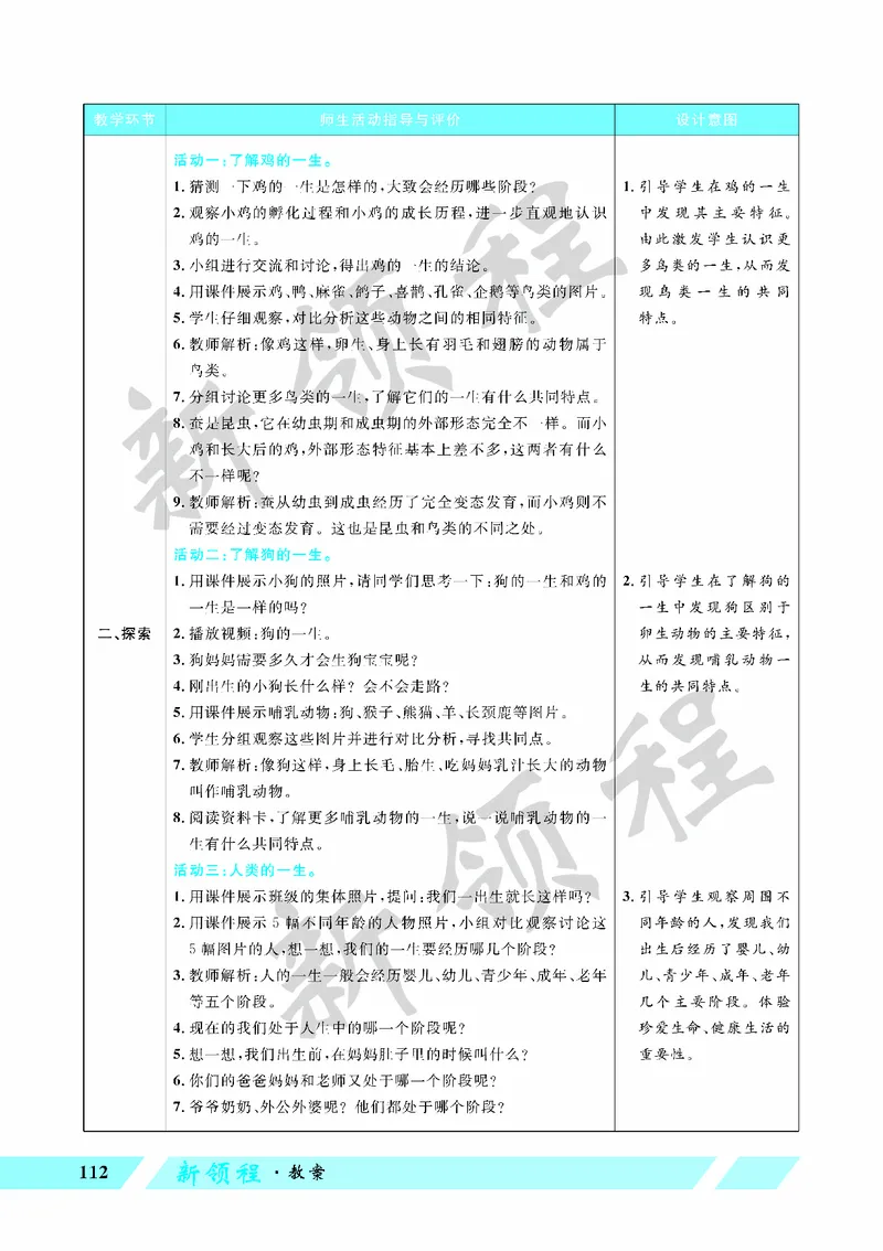 《教案—第8课时动物的一生_26春小学语数英道科各版本《课件+教案》_26春教科版科学《课件+教案》1-6年级下册_四下_教学课件—第二单元动物的一生_教学课件—第二单元动物的一生》第2页预览