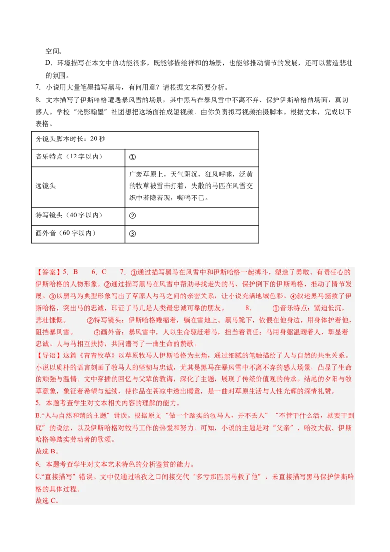 《专项训练02文学类文本小说阅读（全国通用）（教师版）_高考一二三轮复习_语文_2026年-语文一轮复习_2026年高考语文一轮复习考点精讲精练（新高考通用）-G58_2026版》第6页预览