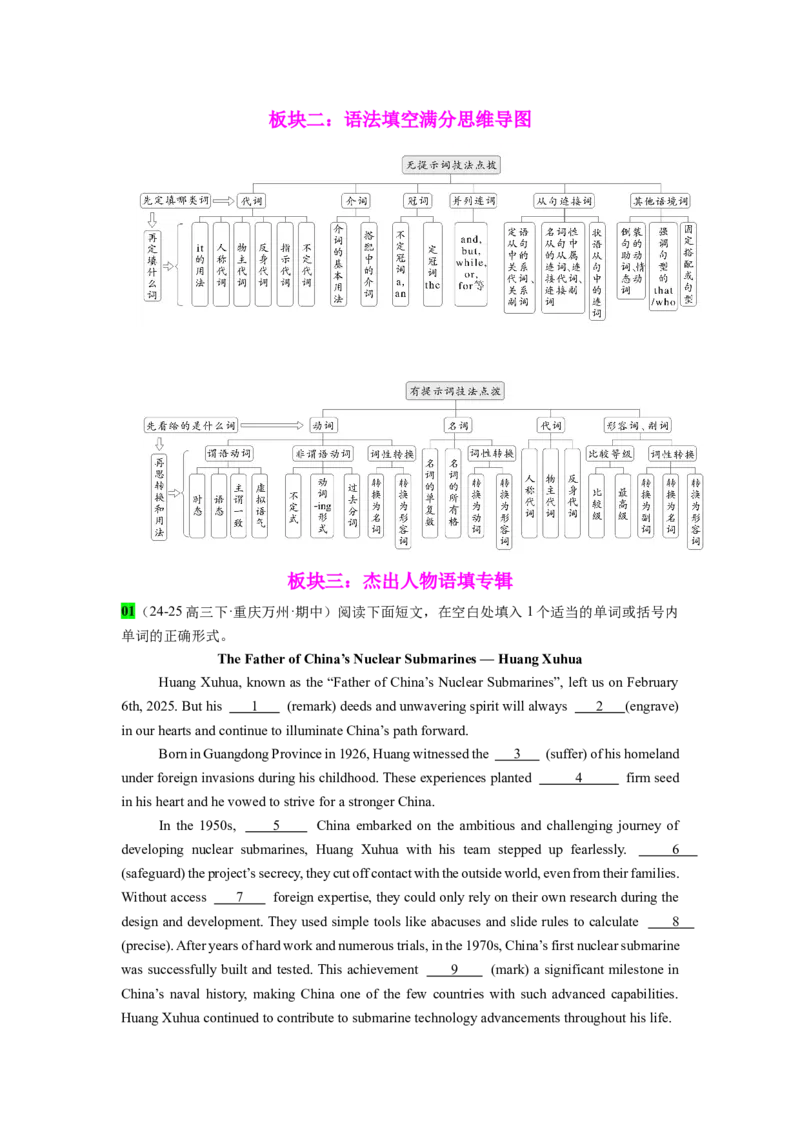 《专题30语法填空之杰出人物(杨振宁辞世+黄旭华+袁隆平+屠呦呦+张桂梅+庞众望)学生版_高考一二三轮复习_英语_2026年-英语高考专项复习_资料》第3页预览