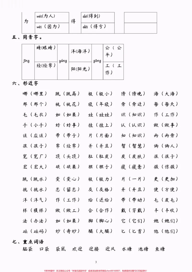 《二年级语文上册第一单元核心考点梳理。二年级语文上册第一单元核心考点梳理#二年级语文上册#二年级语文#核心考点#学习资料分享#关注我持续更新小学知识》第4页预览