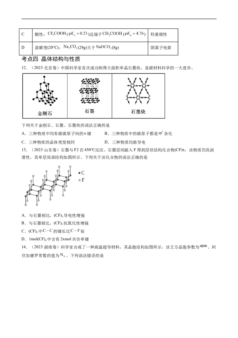 《专题06物质结构与性质元素推断-学易金卷：五年（2019-2023）高考化学真题分项汇编（全国通用）（原卷版）_初高中资料库_高中资料库（转存避免链接过期失效）_高中化学》第3页预览