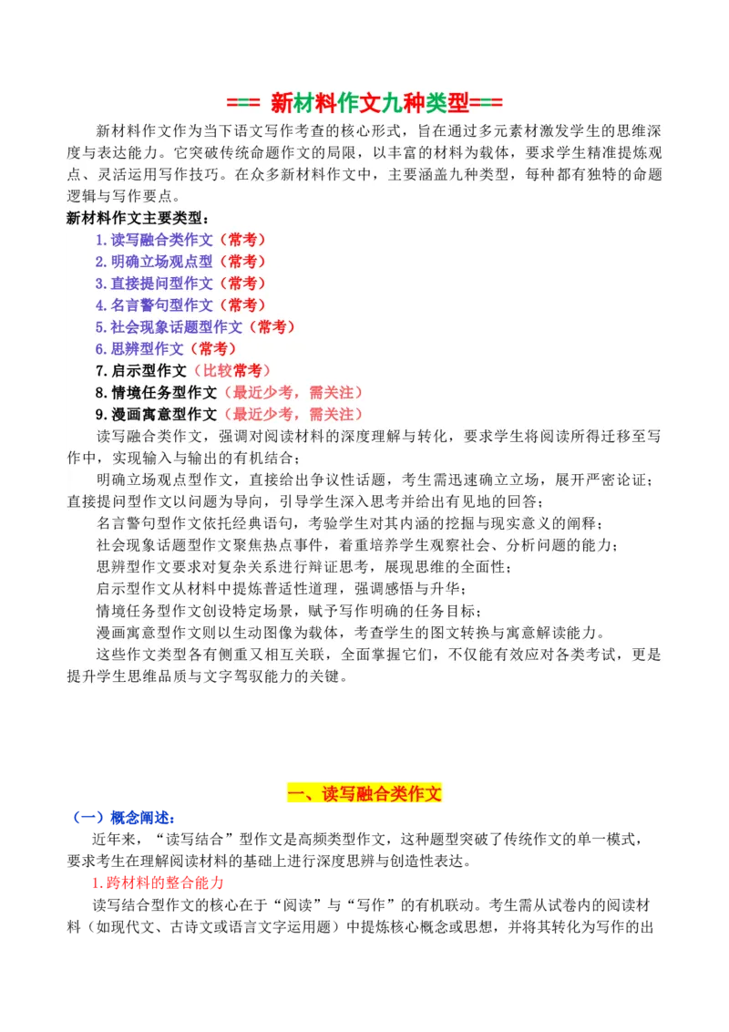 《专题012026九种常考类型作文审题立意与写作指导-（全国通用）_高考一二三轮复习_语文_2026年-语文专项复习_2026年高考语文作文写作核心技法指导（全国通用）-G393_资料》第2页预览