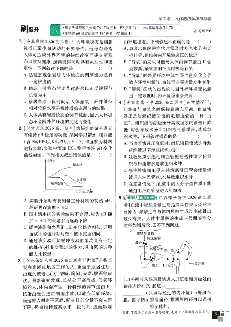 《生物选择性必修1_2027高中必刷题_必刷题2027_2027高一高二必刷题_生物_生物选择性必修一人教版》第10页预览