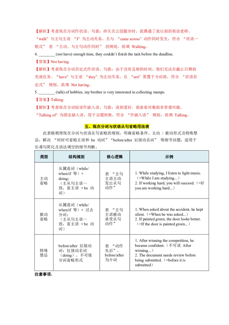 《第11讲现在分词（教师版）_高考一二三轮复习_英语_2026年-英语高考专项复习_292026届高考英语核心语法重难点专项突破（全国通用）》第8页预览