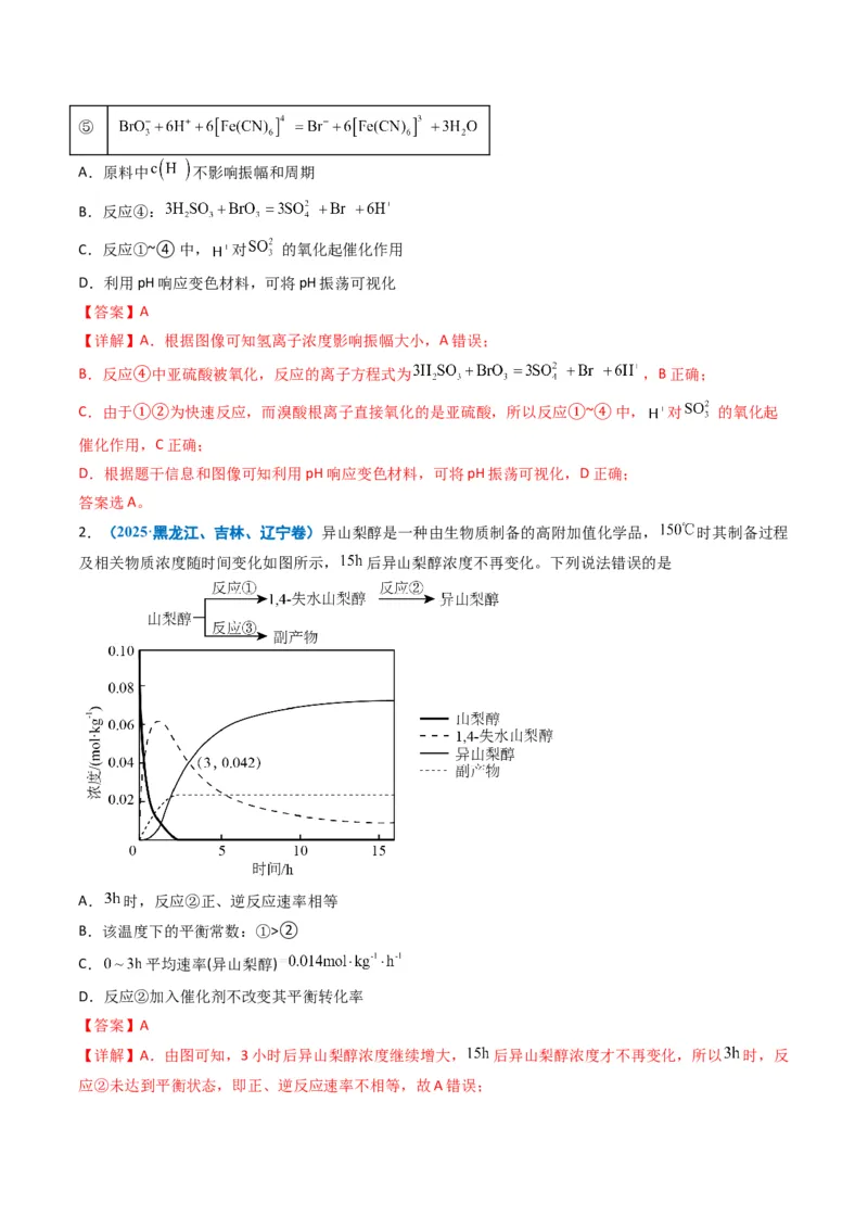 《专题08化学反应速率与化学平衡（教师版）_高考一二三轮复习_化学_2026年-化学高考专项复习_五年（2021-2025）高考化学真题分类汇编（黑吉辽蒙专用）-G341》第2页预览