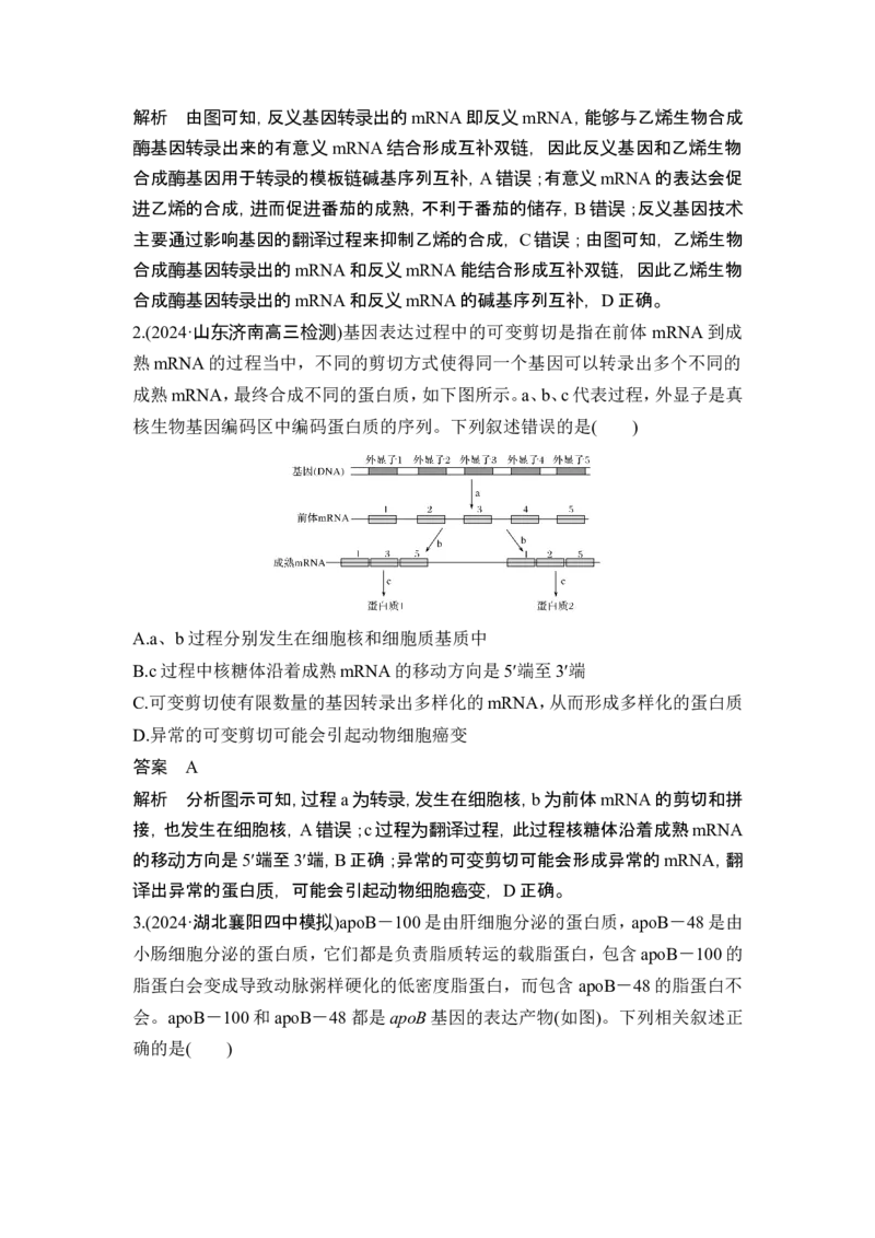 《易错点6基因表达的两个模型_2026版高中《二三轮复习+冲刺复习》_高考生物生物二轮2026届高考生物步步高大二轮专题复习教师用书(word版)+教师用书配套PPT+题库(word版)(完整版)》第3页预览