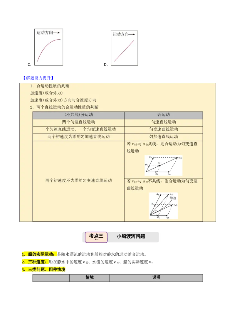 《第19讲曲线运动运动的合成与分解（举一反三讲义）（全国通用）（学生版）_高考一二三轮复习_物理_2026年-物理高考专项复习_2026年高考物理举一反三系列（新高考通用）-G249_资料_2026版》第5页预览