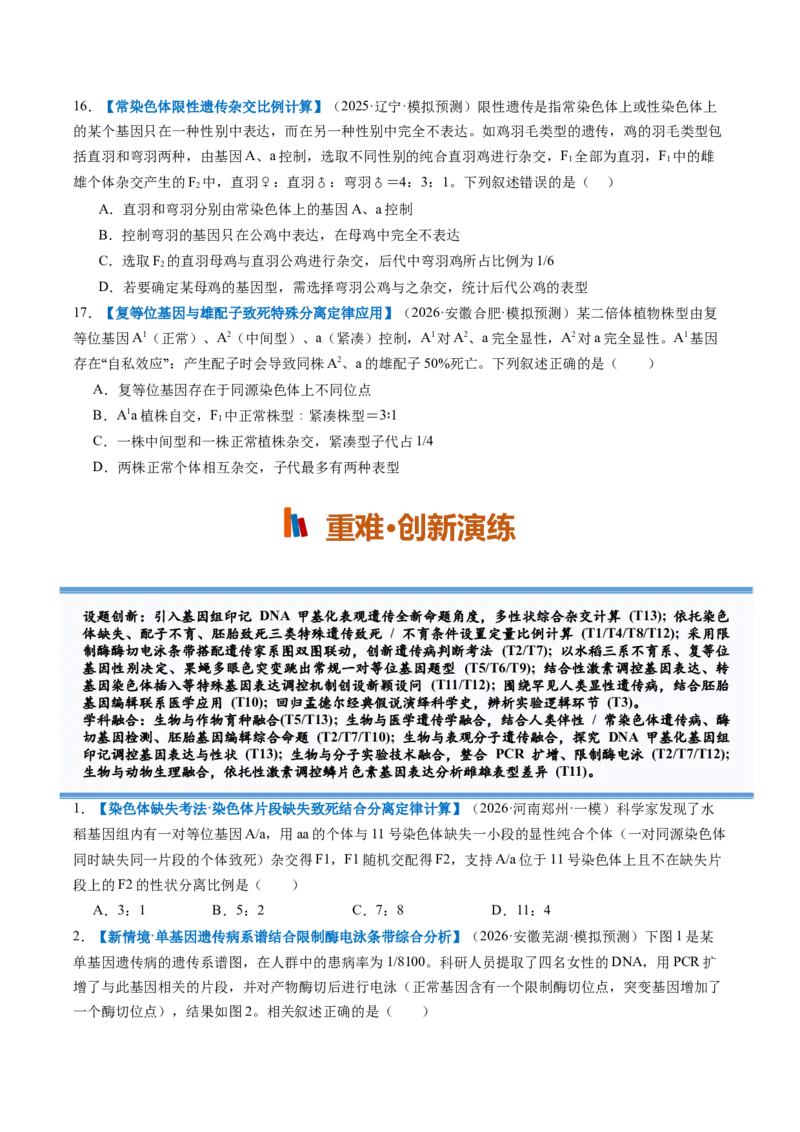 《第15讲分离定律（专项训练）（全国通用）（试题版）_高考一二三轮复习_生物_2027年高考生物一轮_2027年高考生物一轮复习讲义+练习+课件（新教材新高考）-G55_2027版》第5页预览