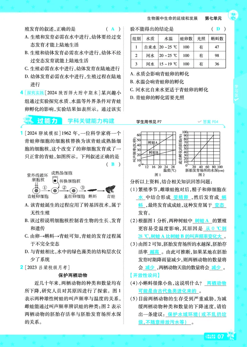 《2025《初中生物•一遍过》八下(RJ)_初中全科知识点总结和试卷_赠送习题试卷_初中3年学习辅助资料_1、初中学习资料_24秋试卷_2025春季初中《一遍过》下册_教学用书》第7页预览