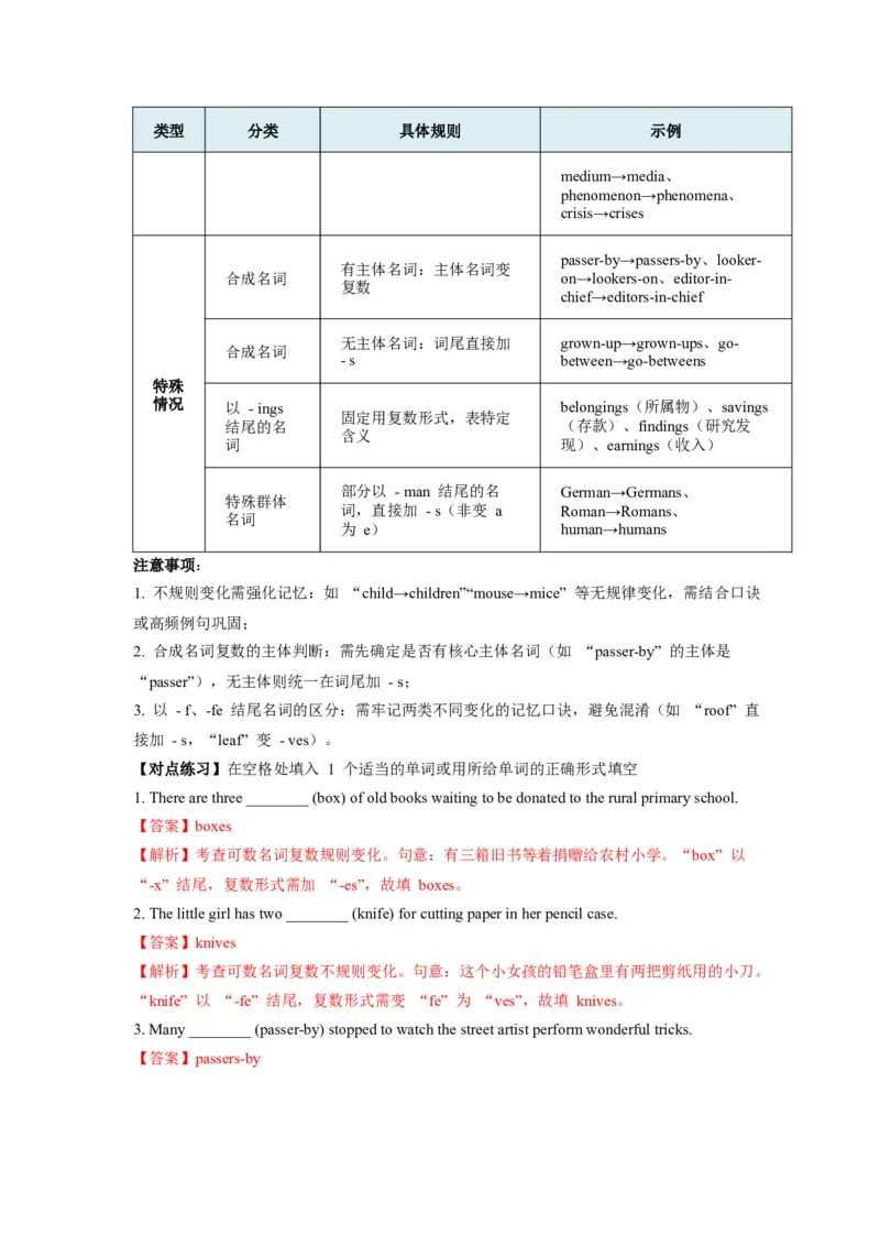 《第14讲名词（教师版）_高考一二三轮复习_英语_2026年-英语高考专项复习_292026届高考英语核心语法重难点专项突破（全国通用）》第5页预览