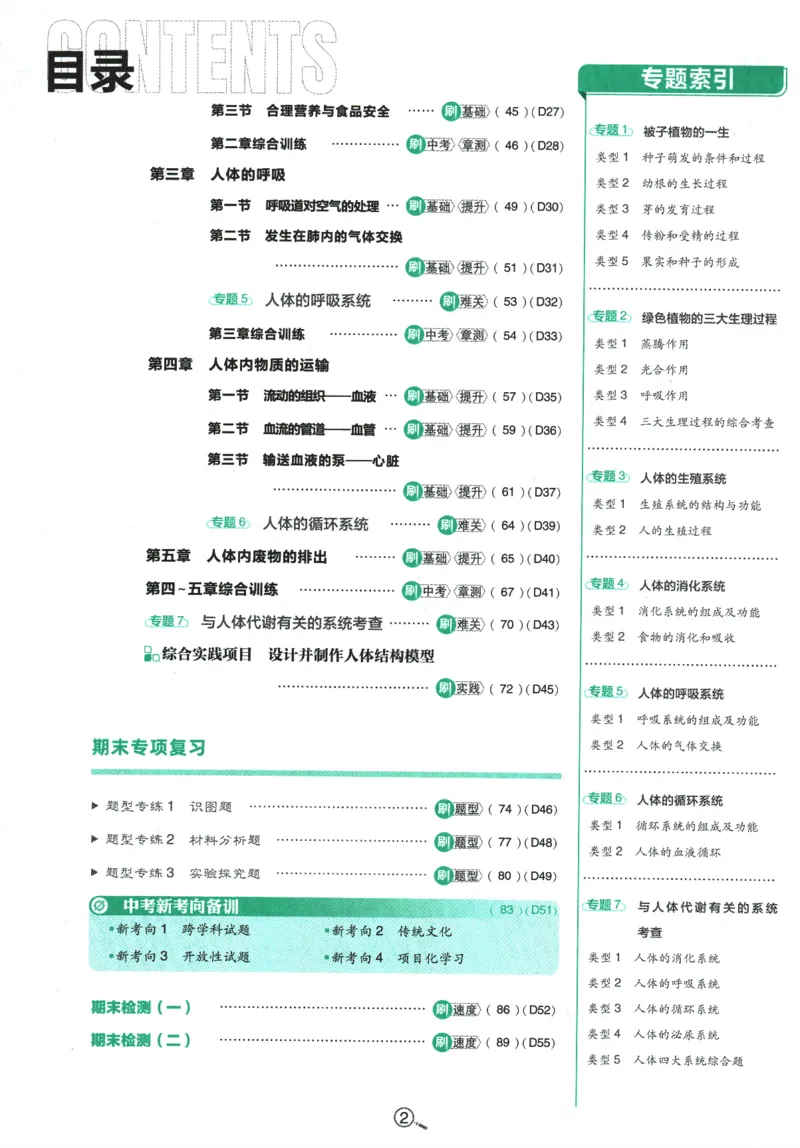 《2025版《初中必刷题》生物RJ7下新教材_初中全科知识点总结和试卷_赠送习题试卷_初中3年学习辅助资料_2、2025初中必刷题合集_25春必刷题初中下册_2025版必刷题七下生物人教》第6页预览