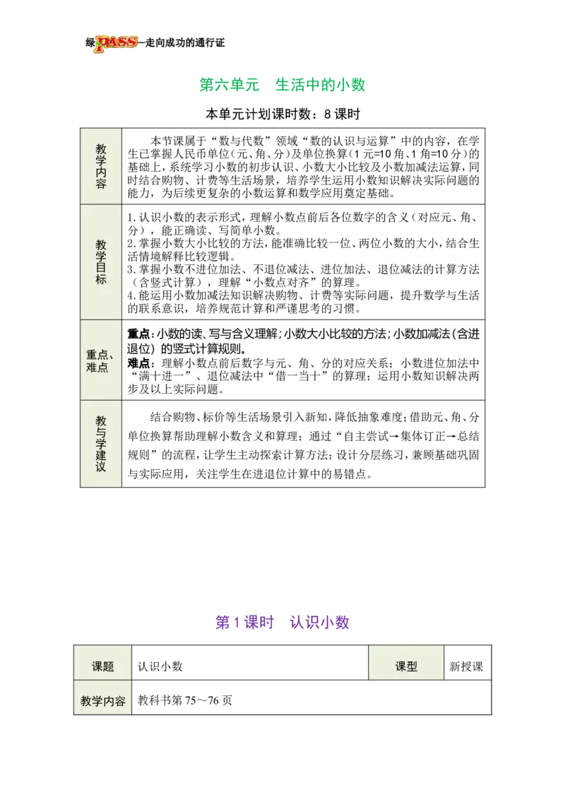 《第1课时认识小数_26春小学语数英道科各版本《课件+教案》_26春各版本数学《课件+教案》1-6年级下册_26春冀教版数学《课件+教案》1-6年级下册_26春冀教版数学三年级下册教案课件》第1页预览