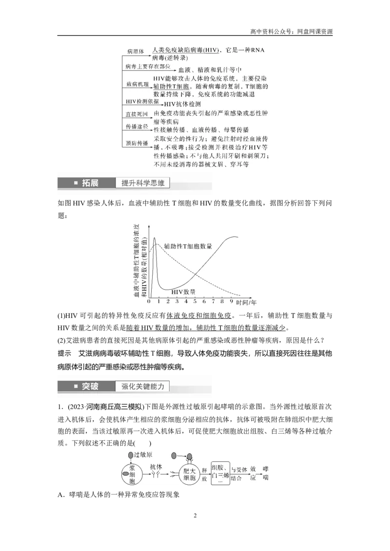 《2024年高考生物一轮复习（新人教版）第8单元　第8课时　免疫失调和免疫学的应用_初高中资料库_高中资料库（转存避免链接过期失效）_高中生物》第2页预览