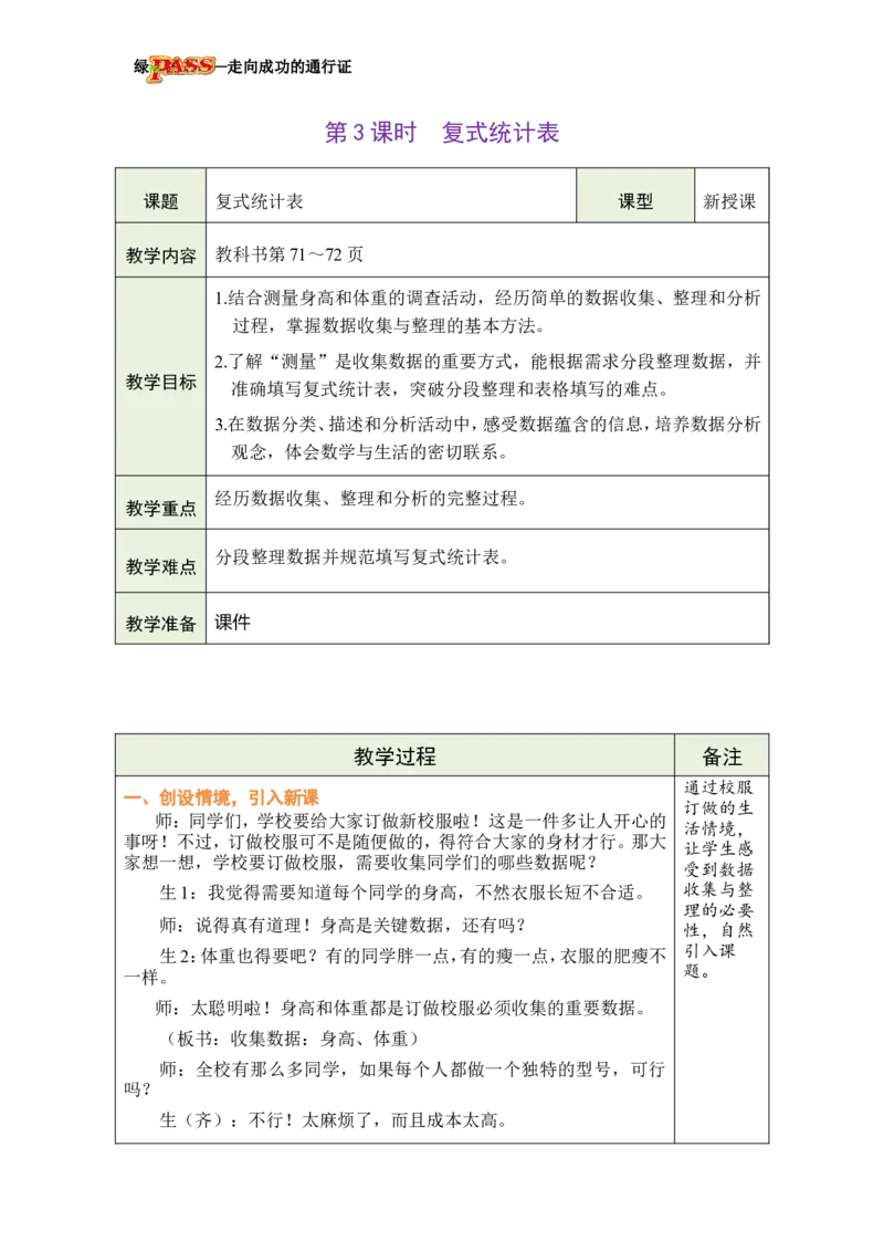 《第3课时复式统计表_26春小学语数英道科各版本《课件+教案》_26春各版本数学《课件+教案》1-6年级下册_26春冀教版数学《课件+教案》1-6年级下册_26春冀教版数学三年级下册教案课件》第1页预览