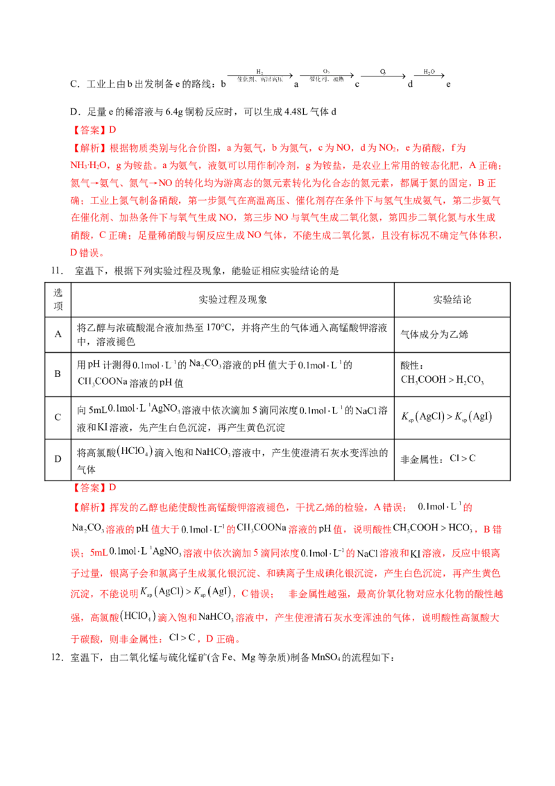 《化学（江苏卷01）（全解全析）_高考一二三轮复习_化学_2026年-化学高考专项复习_2026年高考第一二三次模拟考试化学-G181_高考化学第二次模拟卷26套_化学（江苏卷01）》第6页预览