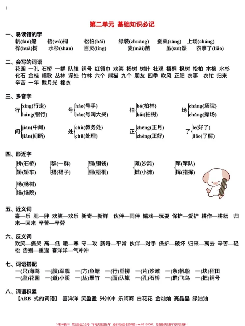 《二年级语文上册必背知识点汇总。二年级上册语文课文重点必背,老师给大家整理出来了。家长给孩子打印一份出来学习。都是考试常考必考知识点,有电子版可打印,家长快给孩子打印出来学习吧!#知识点总结#二年级语文#必考考点@qunju888.com小助手》第3页预览