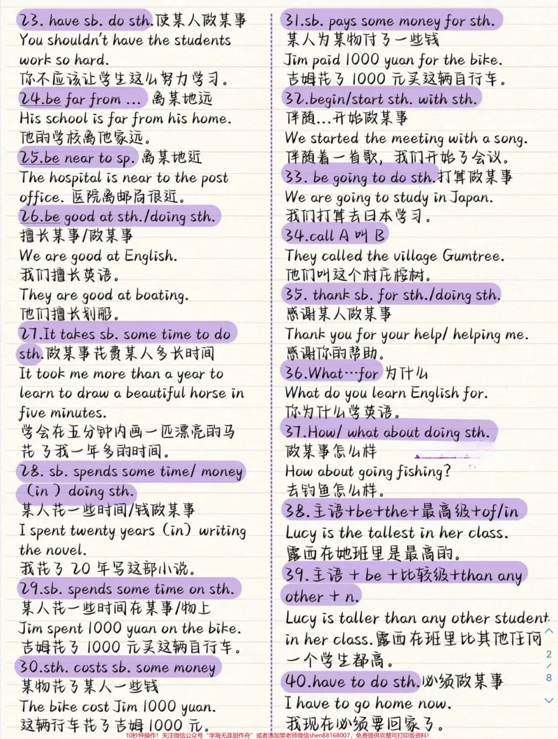 《100个英语语法公式,狠狠提升#干货分享#英语_最新小学1-9年级各科+幼升小+综合类学习资源汇总包_价值20万元!最新小学1-9年级各科+幼升小+综合类学习资源汇总包》第2页预览