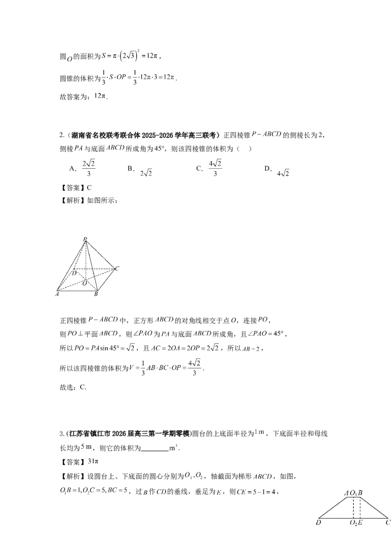 《第12题立体几何基础分类训练（解析）_高考一二三轮复习_数学_2026年-数学高考专项复习_182026届高考数学核心考点突破训练》第10页预览