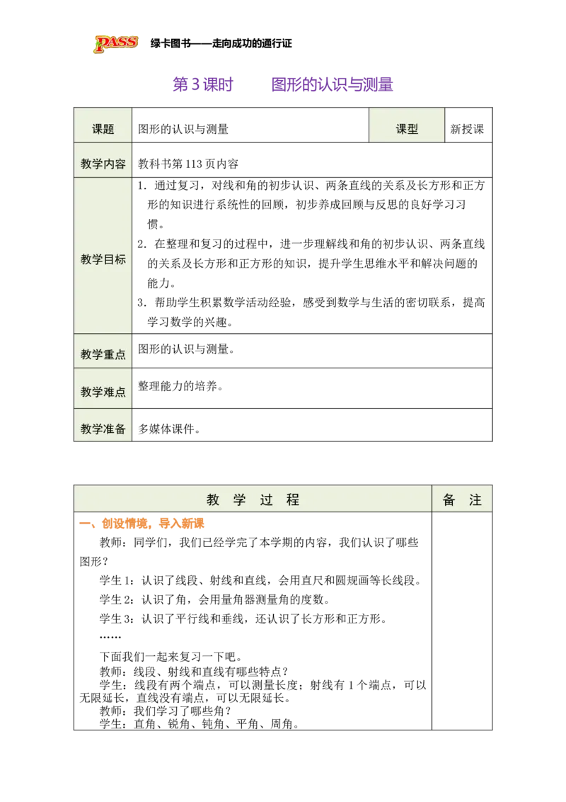 《第3课时图形的认识与测量_26春小学语数英道科各版本《课件+教案》_26春各版本数学《课件+教案》1-6年级下册_26春苏教版数学1-6年级下册教案课件PPT_期末复习》第1页预览